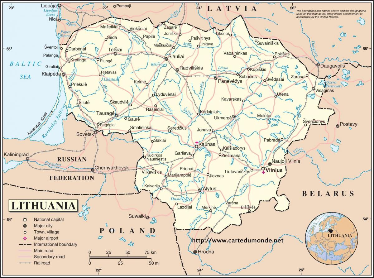 Karta Litve zemlje